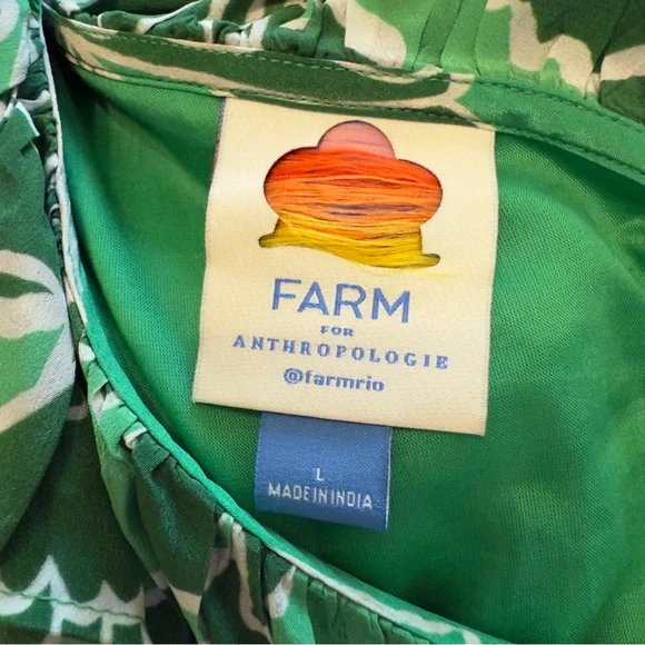 NWOT Farm Río Anthropologie Printed One-Shoulder Ruffle Dress - Women’s Size LG - Picture 6 of 8